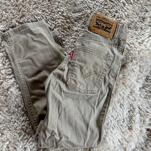 Levis 511 Boys 6 Slim Regular Beige  Khaki Tan Jeans‎ - Picture 1 of 5